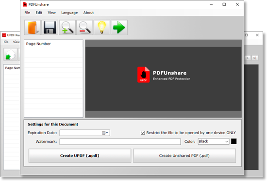 PDF Unshare Screenshot